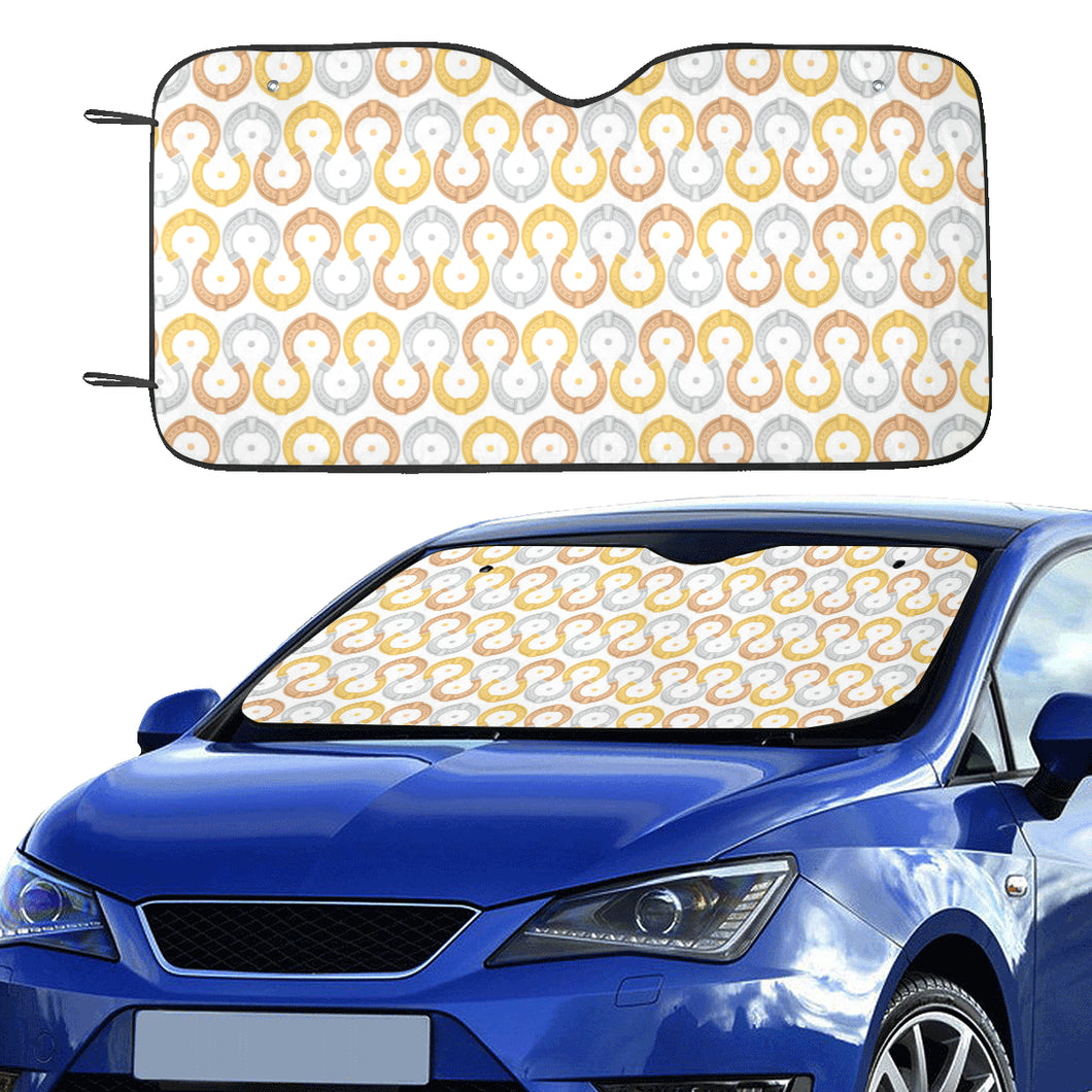 Horseshoes Pattern Print Design 03 Car Sun Shade