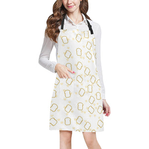 Bread Toast Pattern Print Design 01 All Over Print Adjustable Apron