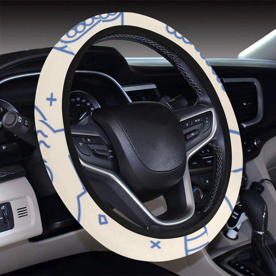 Cute sushi icon pattern Car Steering Wheel Cover