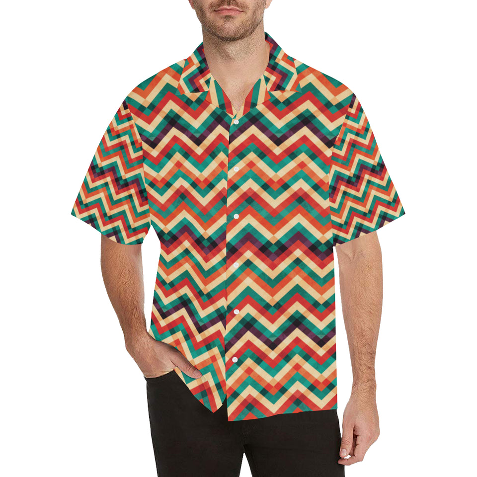 zigzag  chevron colorful pattern Men's All Over Print Hawaiian Shirt