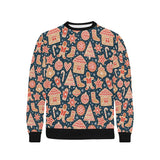 Christmas gingerbread cookie pattern Men's Crew Neck Sweatshirt