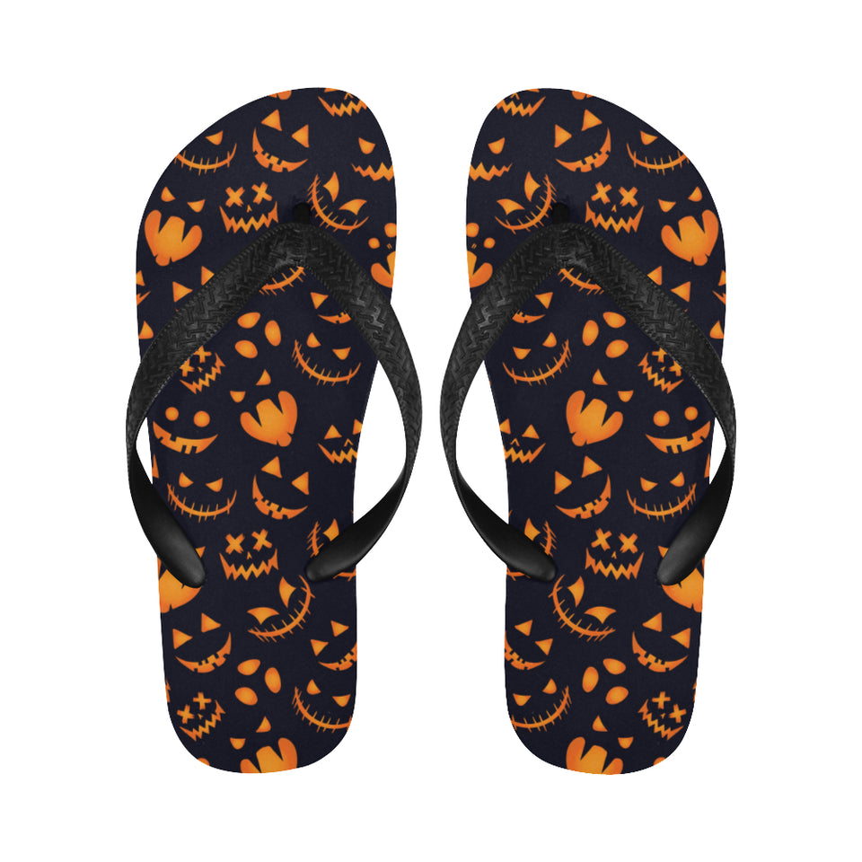 Halloween pattern Pumpkin background Unisex Flip Flops