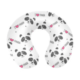 Hand Drawn faces of pandas pattern U-Shaped Travel Neck Pillow