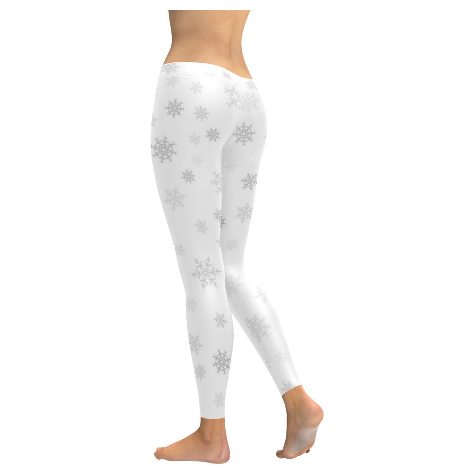 Snowflake pattern white background Women's Legging Fulfilled In US