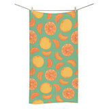 orange fruit pattern green background Bath Towel