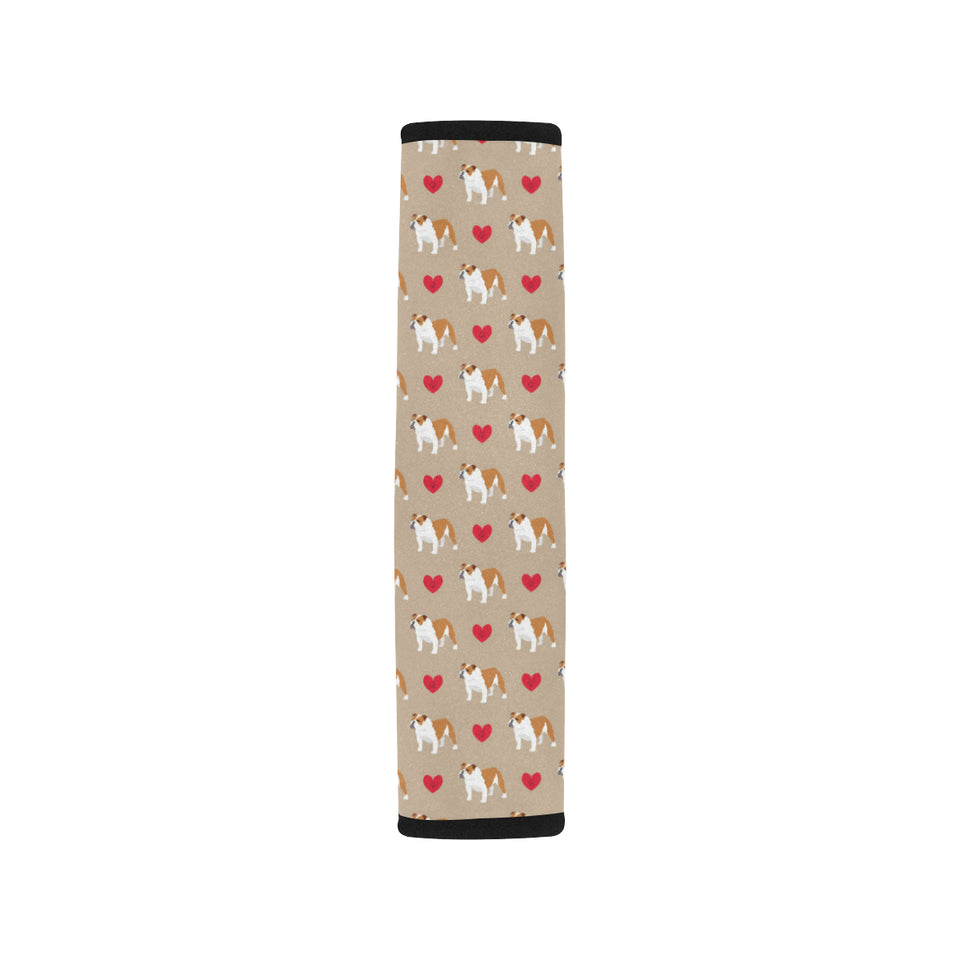 English Bulldog Pattern Print Design 05 Car Seat Belt Cover