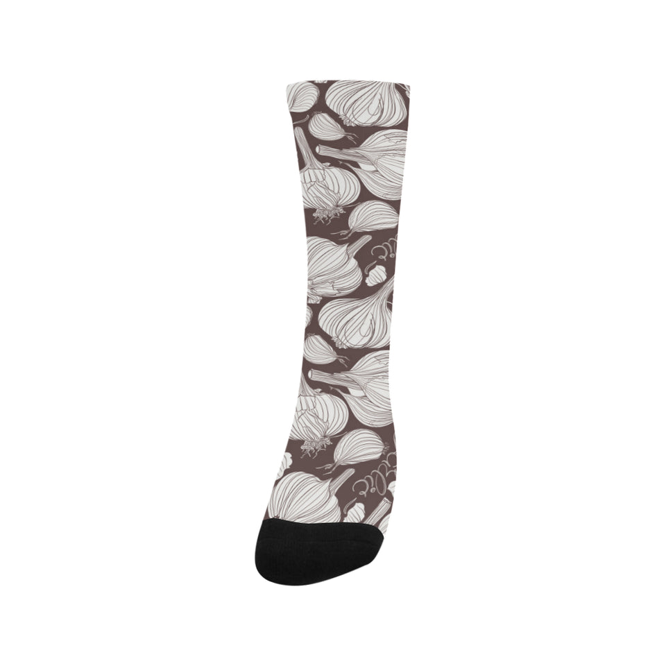 Garlic bulb dark background Crew Socks