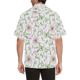 Beautiful pink lotus waterlily leaves pattern Men's All Over Print Hawaiian Shirt