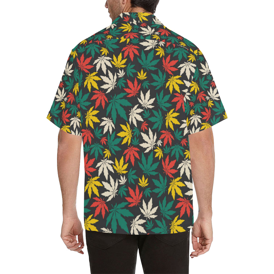 Canabis Marijuana Weed Pattern Print Design 02 Men's All Over Print Hawaiian Shirt (Model T58)