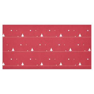 Christmas tree star snow red background Tablecloth