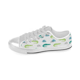 watercolor crocodile pattern Men's Low Top Shoes White