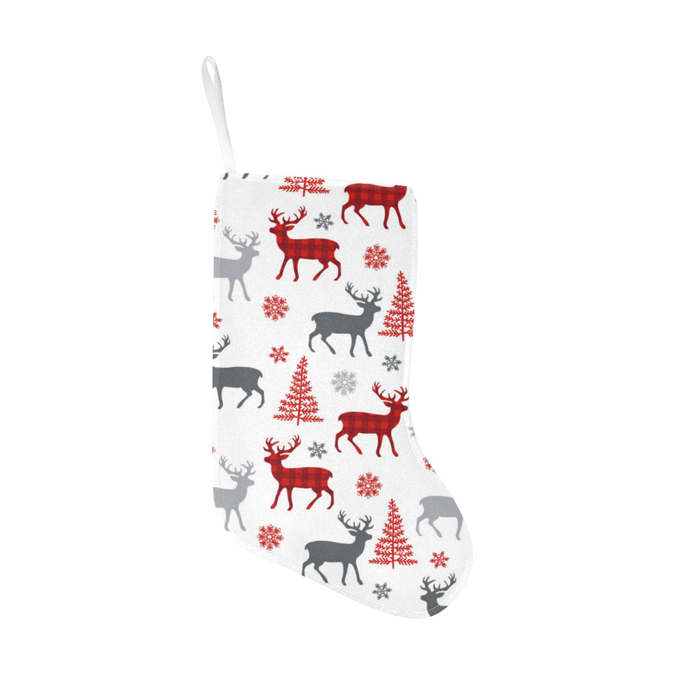 Deer tree snowflakes chrismas pattern Christmas Stocking