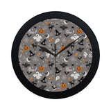 Halloween design pattern Elegant Black Wall Clock