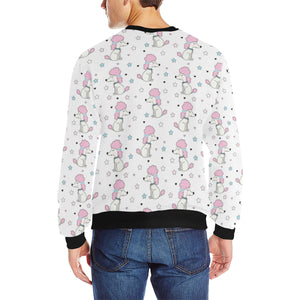 Cute poodle dog star pattern Men's Crew Neck Sweatshirt