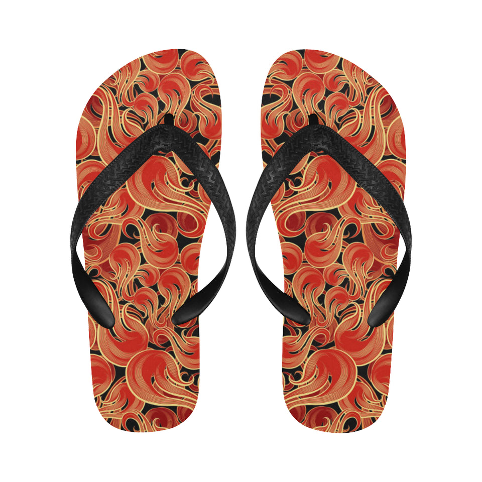 Fire flame pattern Unisex Flip Flops