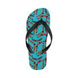 Boomerang Australian aboriginal ornament blue back Unisex Flip Flops