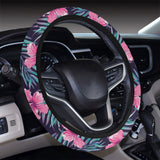 Hibiscus Pattern Print Design 05 Car Steering Wheel Cover