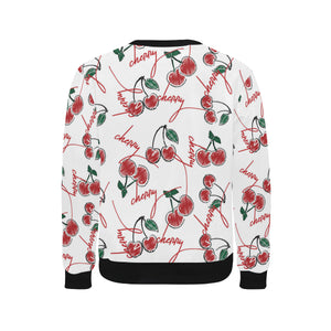 Hand drawn cherry pattern Men's Crew Neck Sweatshirt