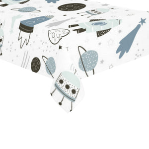 Hand drawn space elements space rocket star planet Tablecloth