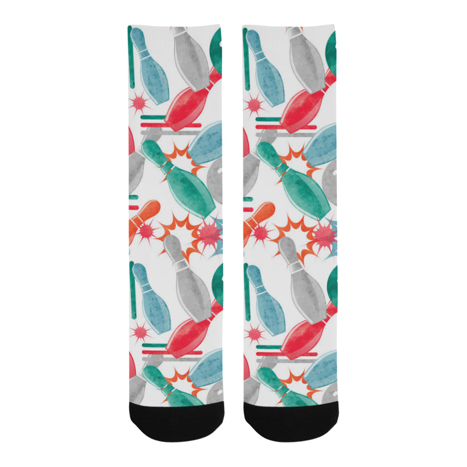 Watercolor bowling pattern Crew Socks