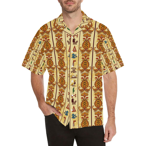 Egypt Hieroglyphics Pattern Print Design 04 Men's All Over Print Hawaiian Shirt (Model T58)