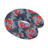 Koi Fish Carp Fishs hand drawn japanese art U-Shaped Travel Neck Pillow