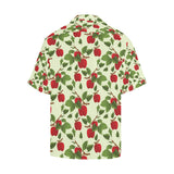 Red apples leaves pattern Men's All Over Print Hawaiian Shirt