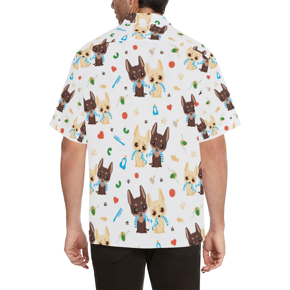 Cute Chihuahua dog pattern Men's All Over Print Hawaiian Shirt