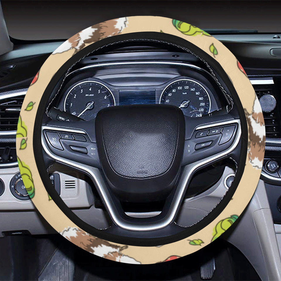 Guinea Pig Pattern Print Design 05 Car Steering Wheel Cover