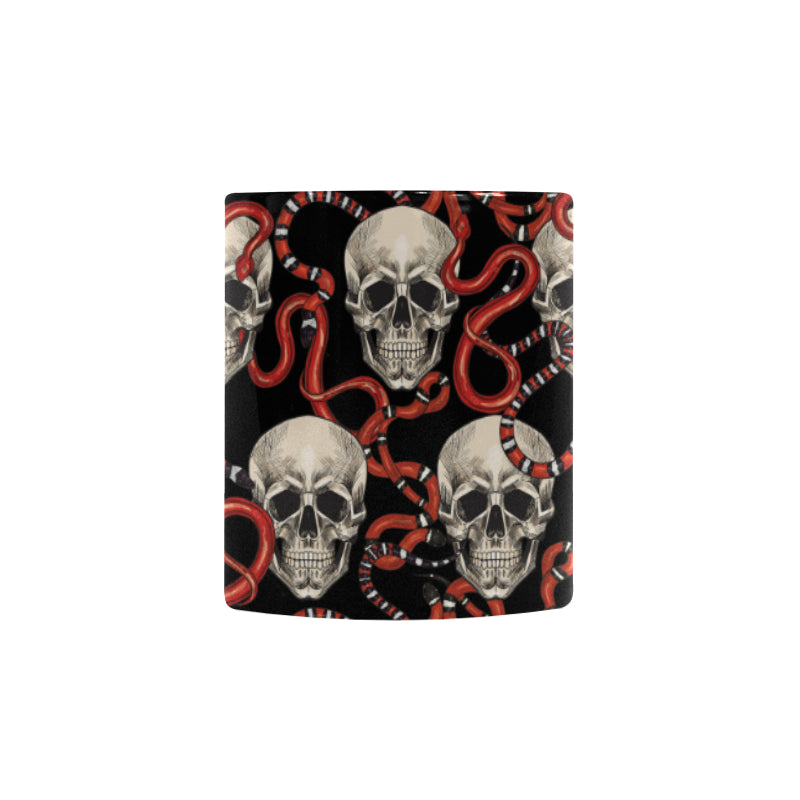 Red snake skull pattern Morphing Mug Heat Changing Mug