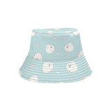 White cute hamsters heart pattern Unisex Bucket Hat