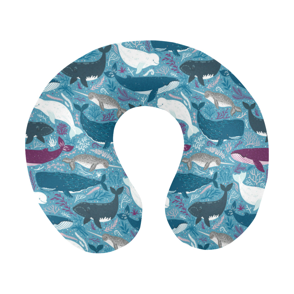 Whale design pattern U-Shaped Travel Neck Pillow
