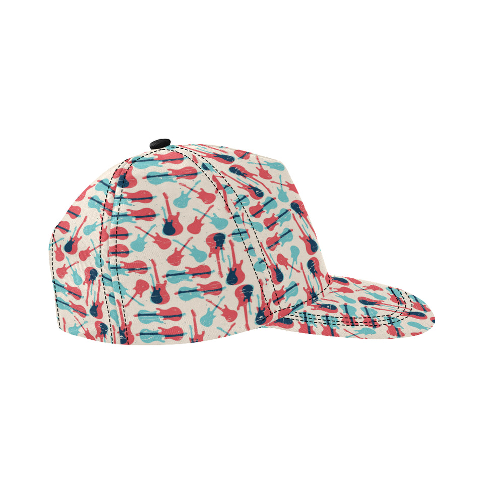 Red Blue guitar pattern All Over Print Snapback Cap