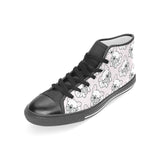 Cute french bulldog pattern Women's High Top Canvas Shoes Black