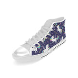 Hand drawn cute unicorn star planet Men's High Top Canvas Shoes White
