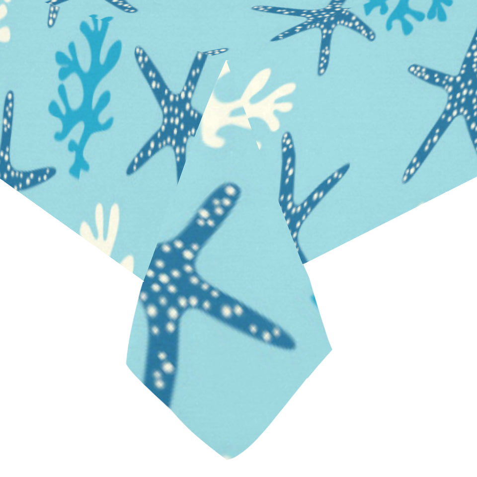 Blue starfish coral reef pattern Tablecloth