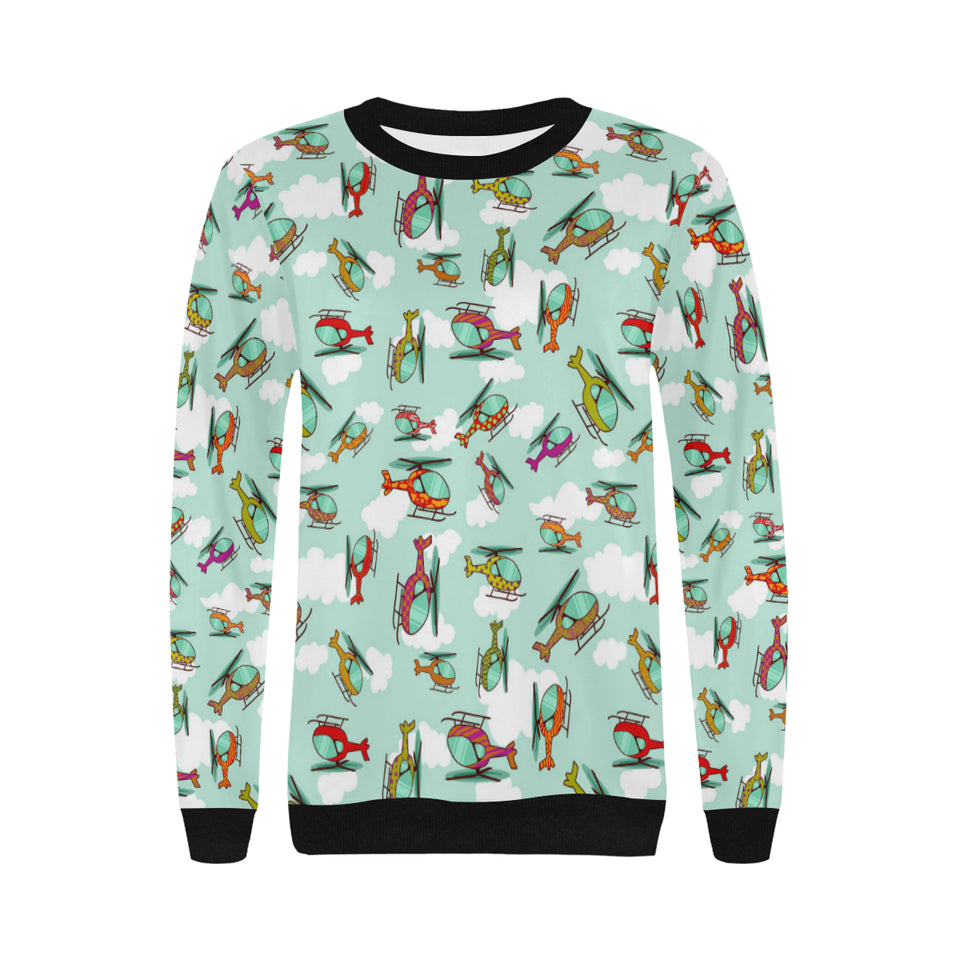 Helicopter design pattern Women's Crew Neck Sweatshirt