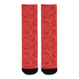 strawberry pattern red background Crew Socks