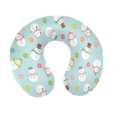 Cute snowman snowflake pattern U-Shaped Travel Neck Pillow