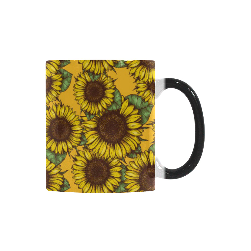Sunflower pattern Morphing Mug Heat Changing Mug
