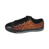 cacao beans tribal polynesian pattern Men's Low Top Canvas Shoes Black