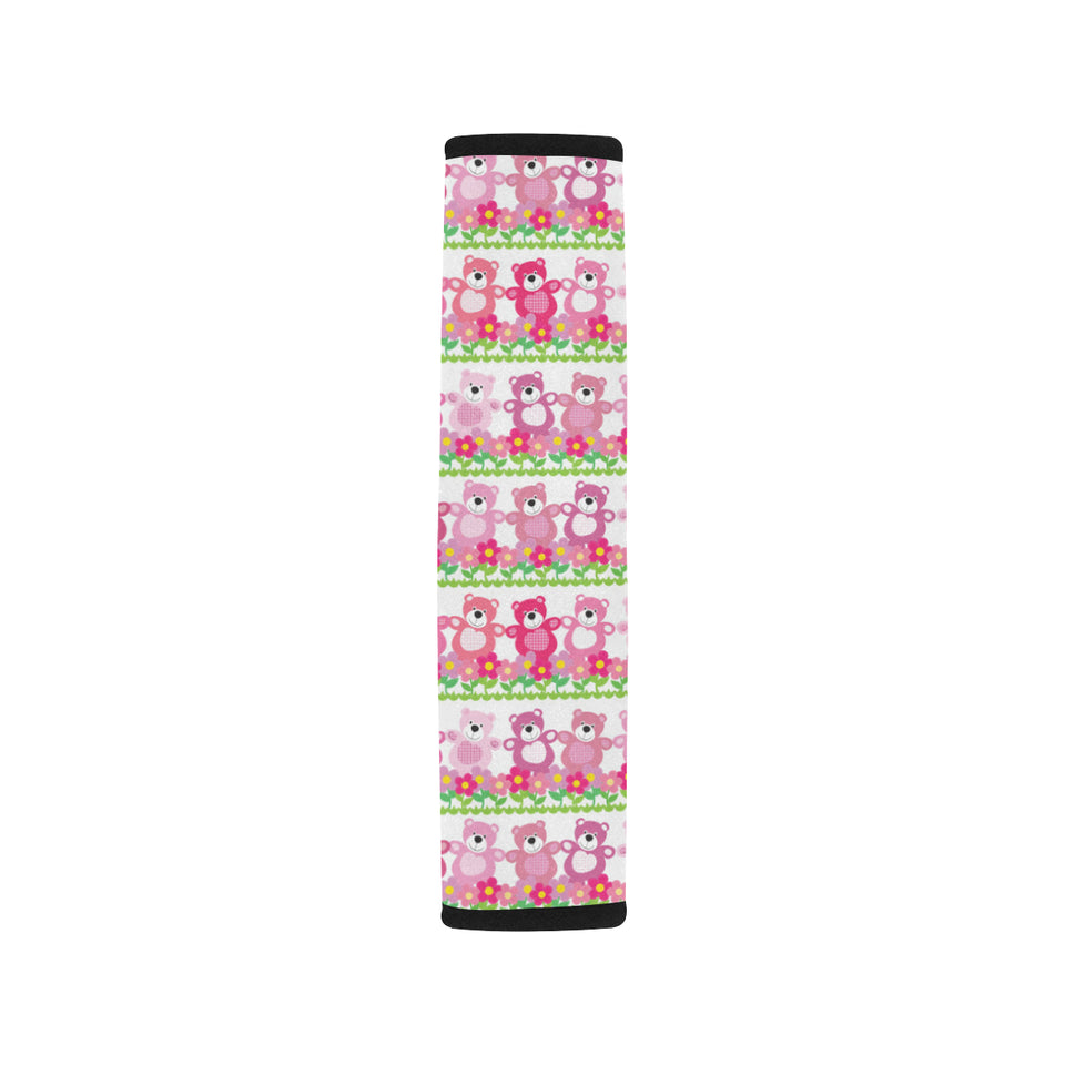 Teddy Bear Pattern Print Design 04 Car Seat Belt Cover
