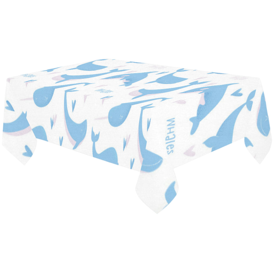 Blue whale pattern Tablecloth