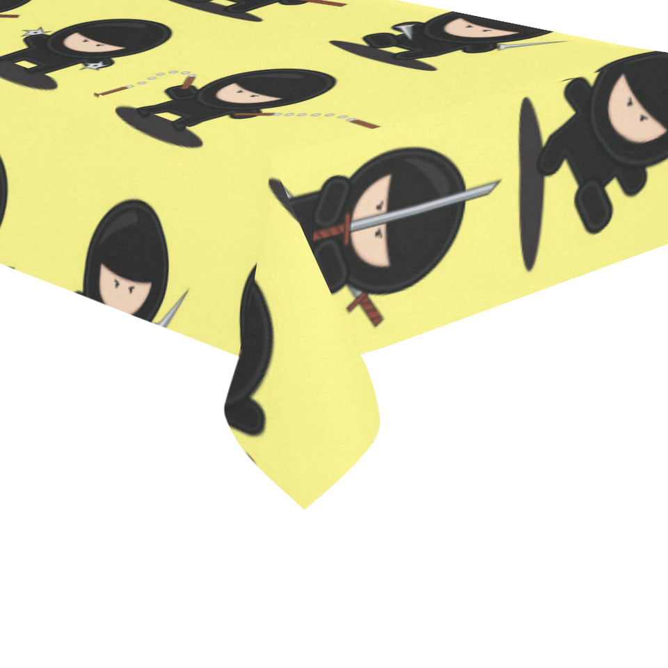 Cute ninja yellow background Tablecloth