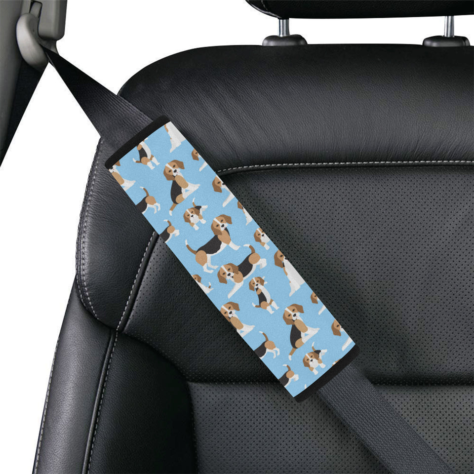 Beagle dog blue background pattern Car Seat Belt Cover