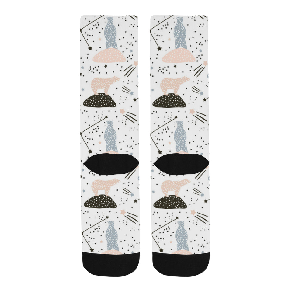 Polar bears star poka dot pattern Crew Socks