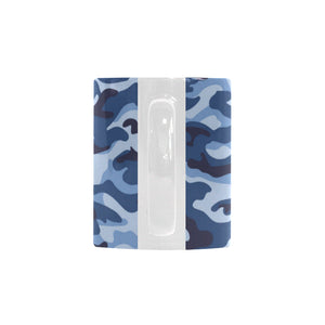 Blue camouflage pattern Classical White Mug (Fulfilled In US)