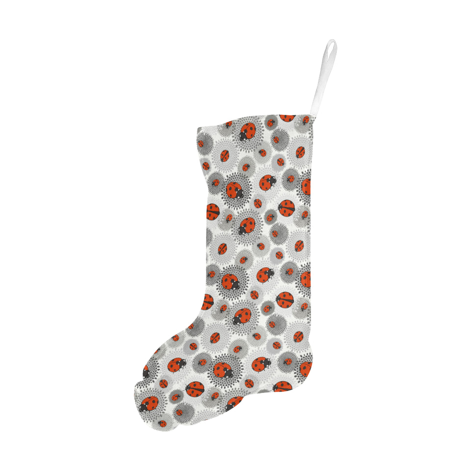 Ladybug Pattern Print Design 05 Christmas Stocking