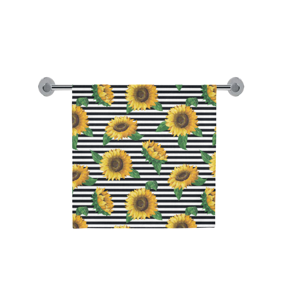 sunflowers ribbon background Bath Towel