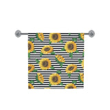 sunflowers ribbon background Bath Towel